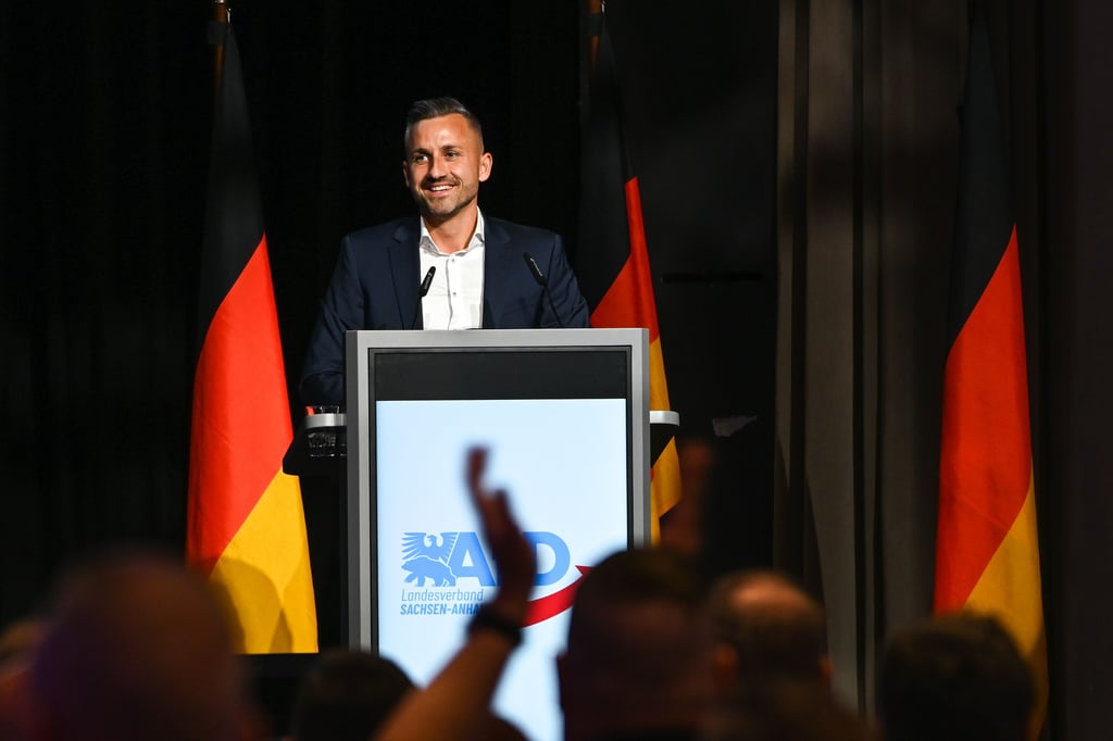 Mit 97,5 Prozent wird Ulrich Siegmund auf Platz eins der AfD-Liste gewählt.