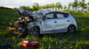 Ein Auto ist nahe Löberitz auf der L141 verunglückt Zwei Menschen wurden schwer verletzt.