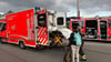 Die Polizei ist im Einsatz am Tatort.