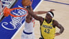 Pascal Siakam (rechts) überragte für die Indiana Pacers gegen die New York Knicks mit 39 Punkten.