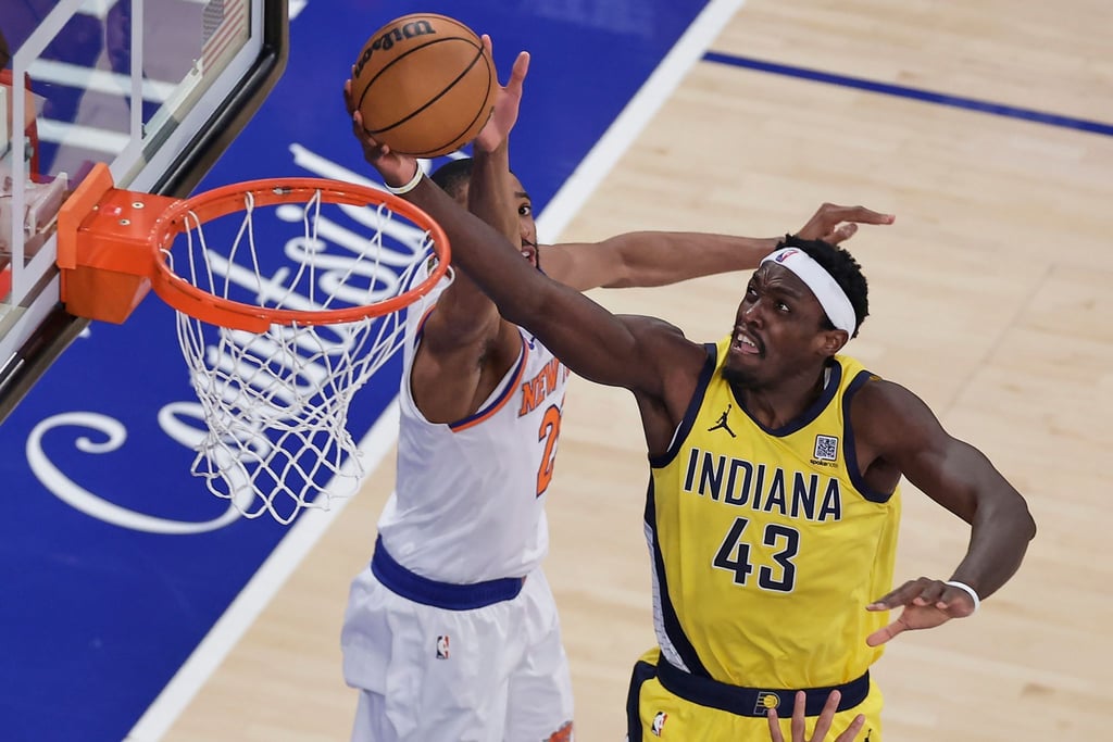 Pascal Siakam (rechts) überragte für die Indiana Pacers gegen die New York Knicks mit 39 Punkten.