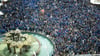 Die Bielefelder Fans feierten schon früh und zahlreich am Tag des Pokalfinals