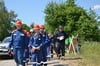 Rund vier Kilometer müssen in Buchhorst beim Orientierungsmarsch zurückgelegt werden und alle Gruppen zeigen sich bei bestem Wetter gut gelaunt.