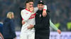 Angelo Stiller (l.) weiß noch nicht, ob er für die Nationalmannschaft fit sein wird.