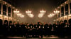 „Piqué Dame“ am Anhaltischen Theater: David Ameln, Claudius Muth, Modestas Sedlevičius, Kay Stiefermann und die Herren des Opernchors