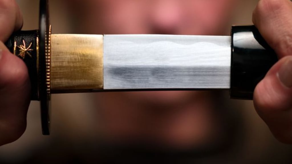 Mit einem Samuraischwert versuchte ein Mann in Halle in ein Mehrfamilienhaus einzudringen.
