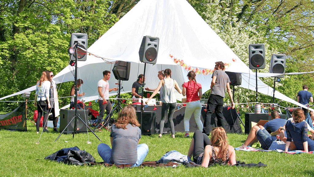 Ob tanzen, einfach nur zuhören oder sich entspannt unterhalten: Der Rave bringt Hallenser auf der Ziegelwiese zusammen.