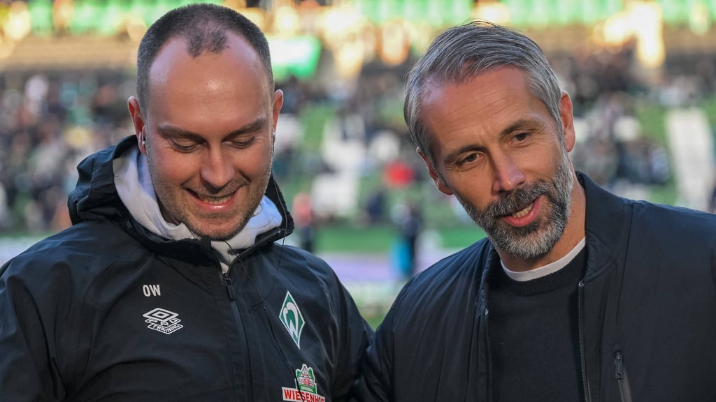 Werder-Trainer Ole Werner (l.) und Ex-RB-Coach Marco Rose