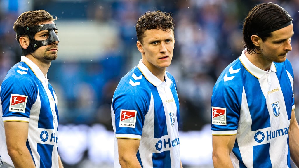 Alexander Nollenberger, Martijn Kaars und Jean Hugonet (v.l.) vom 1. FC Magdeburg.