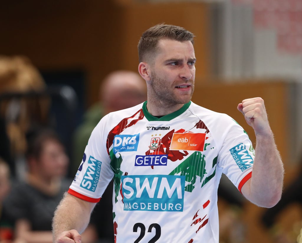 Mit geballter Faus und konzentriertem Blick gehen Lukas Mertens und seine SCM-Teamkollegen den Endspurt in der Handball-Bundesliga an.