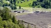 Der Fluss Lonza bahnt sich einen Weg durch den Schuttkegel.