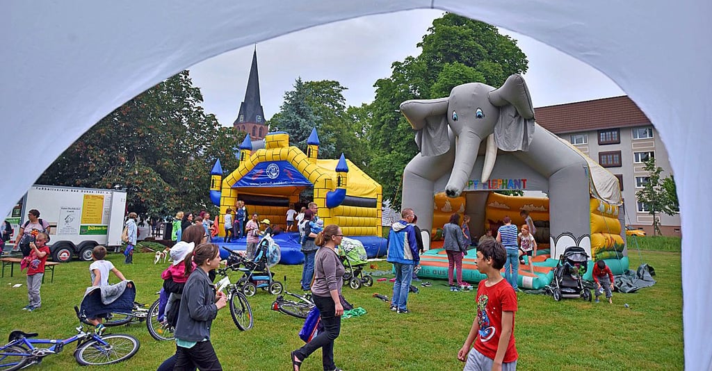 In der Grünen Lunge werden zum Kindertag erneut Hüpfburgen aufgebaut.