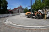 Der Vorplatz am Bahnhof Neustadt in Magdeburg ist derzeit wegen Bauarbeiten gesperrt.