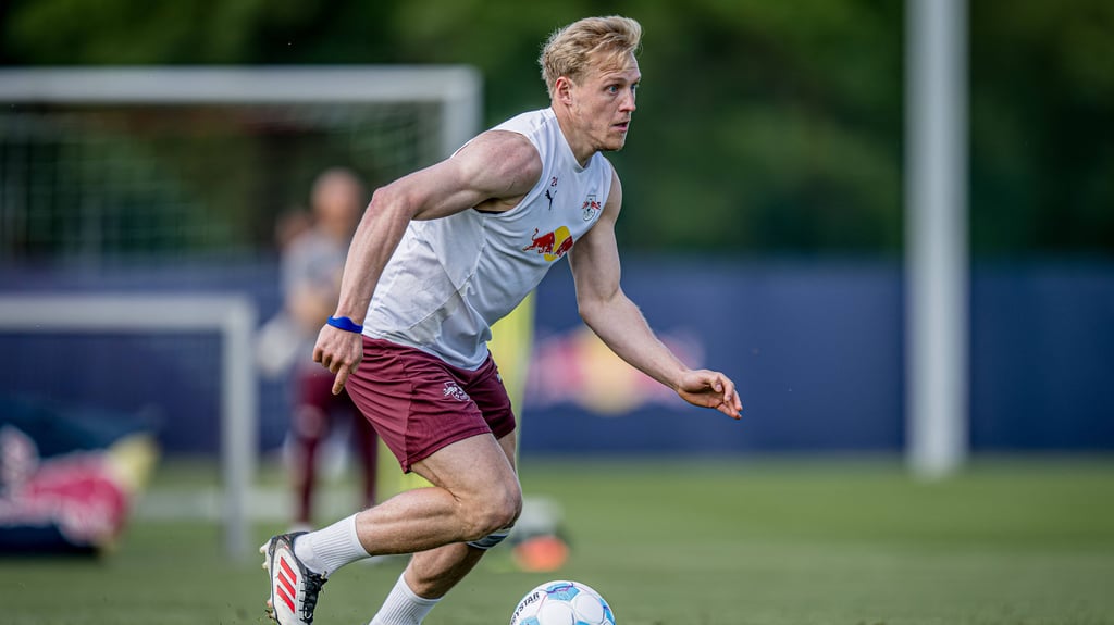 Wieder fast topfit: Xaver Schlager im Training von RB Leipzig.