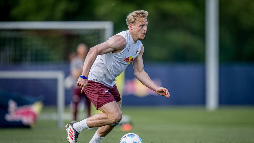 Wieder fast topfit: Xaver Schlager im Training von RB Leipzig.