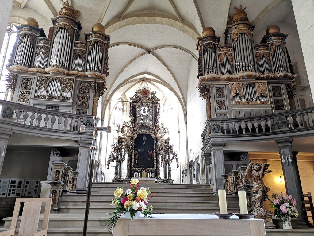 Am Sonntag erklingt die Eule-Orgel (rechts) im Zeitzer Dom.