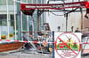 Stand am 21. April am helllichten Tag in Flammen, der Imbiss am Hagebau-Markt in Gardelegen. 