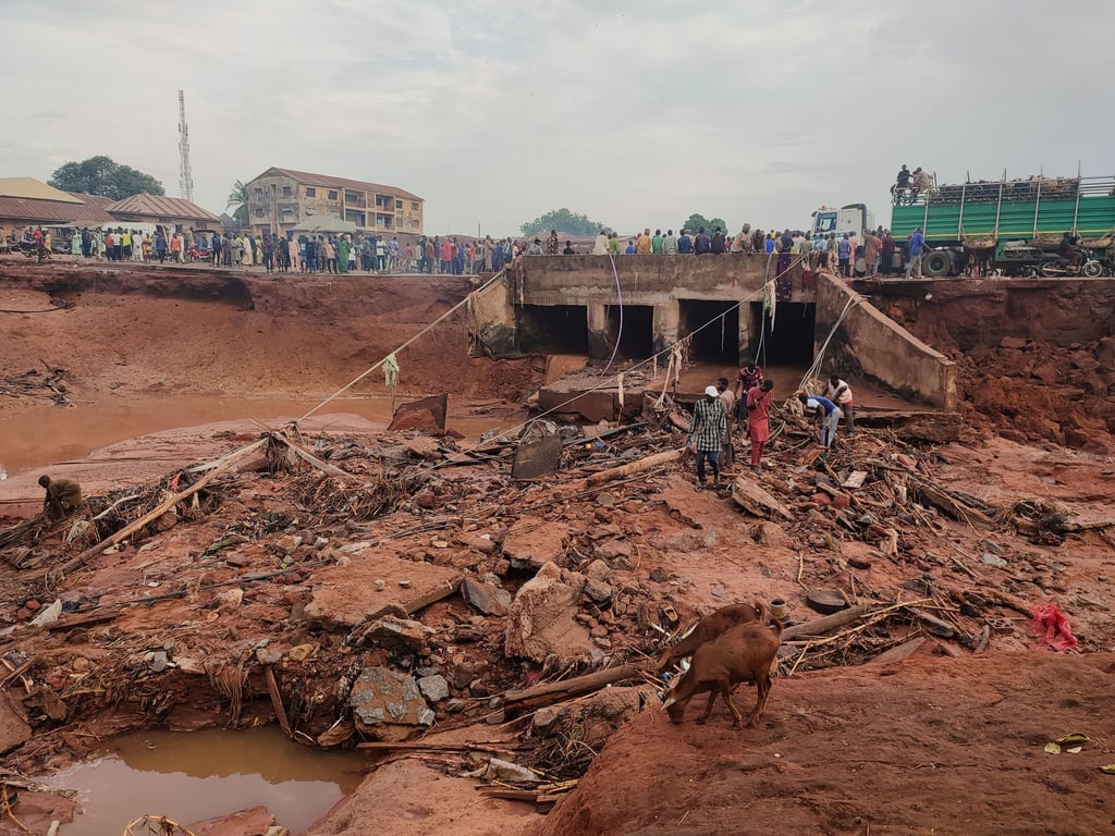 Zerstörungen nach einem Unwetter in der nigerianischen Stadt Mokwa