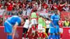 Die Spieler von Havelse bejubeln die Führung.
