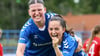 Die Frauen vom 1. FC Magdeburg jubeln über den Sieg gegen Turbine Potsdam II.