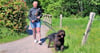 Die meisten Spaziergänger, die mit Hund unterwegs sind, halten sich an die Leinenpflicht, so auch Conny Bomke, die hier mit Abby unterwegs ist.