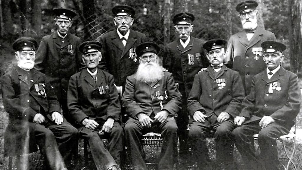 Das Bid zeigt Kriegsveteranen der Kriege 1866 und 1870/71.