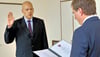 Bei der Vereidigung im Juni 2017 stimmte die Chemie zwischen OB Jens Bühligen (r.) und seinem neuen Stellvertreter Bellay Gatzlaff noch. 
