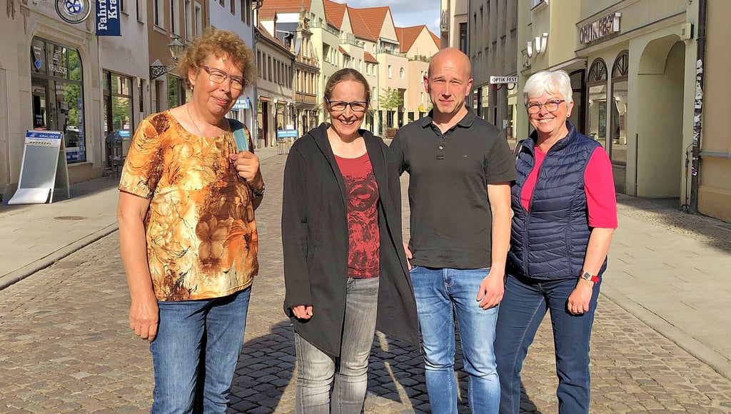 Gehören zur Wittenberger Selbsthilfegruppe Long-, Post-Covid: Sieglinde Kalich, Franziska Herrmann, Christian Geers und Vroni Schwamberger (v.l.)