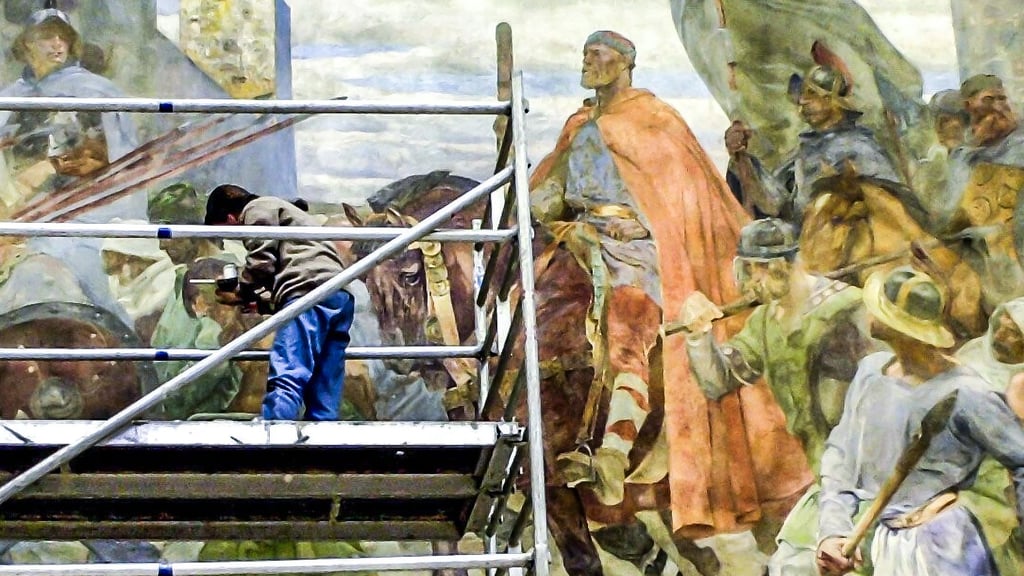 Arbeit am Geschichtsbild: Restaurierung 2001 von Arthur Kampfs Wandgemälde zu Kaiser Otto I. (1906) im Kulturhistorischen Museum in Magdeburg