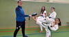 Mathias Nary mit seinen Schützlingen Zainab Vositboeva (vorn), Iraida Yarmoliuk und Adelina Koldashi (hinten).