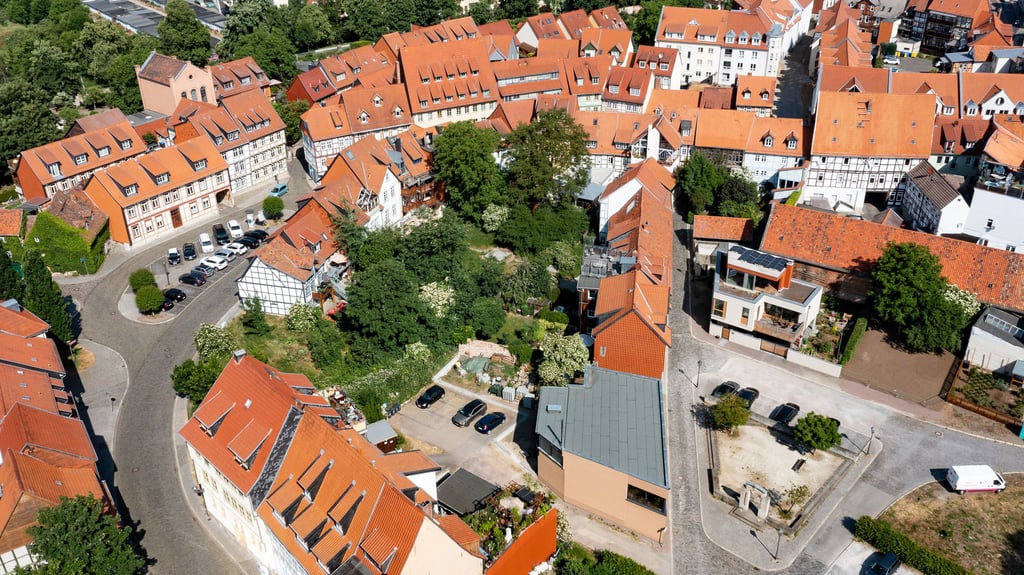Blick auf Baken- und Judenstraße in Halberstadt.