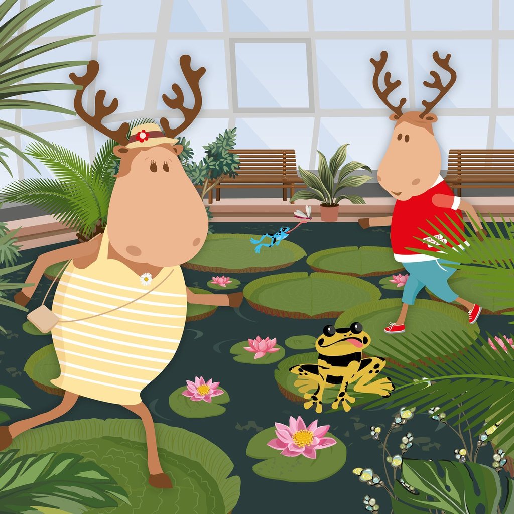 Finni und Rudi entdecken den Botanischen Garten in Halle