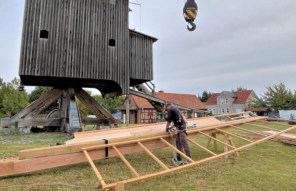 Die Bockwindmühle in Grieben bekam im Vorjahr ganz neue Flügel.