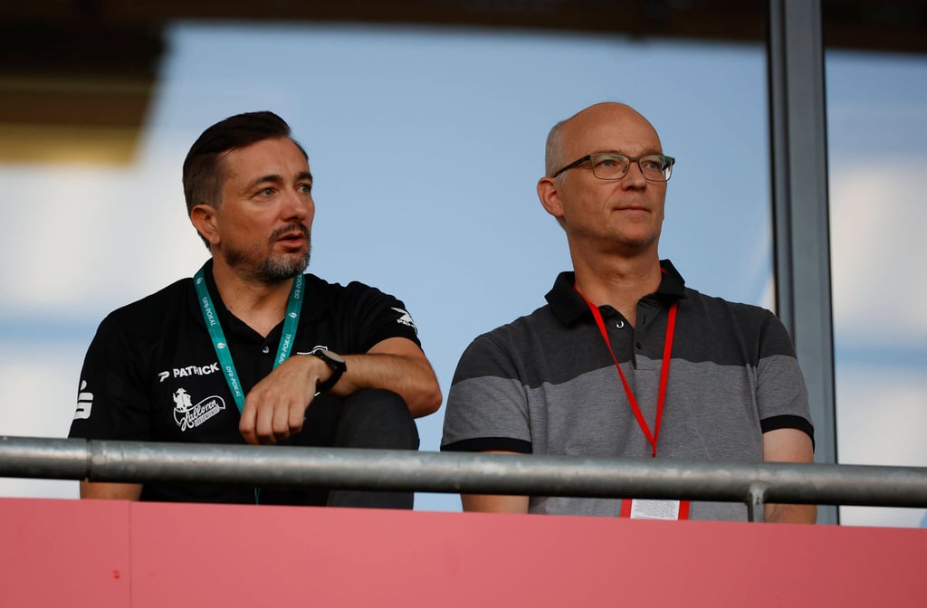 Präsident Jürgen Fox (r.) und Sportchef Daniel Meyer haben gerade vor allem ein Thema: die Trainerfrag.