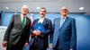 Drei Länder für die Raumfahrt: Deutschland soll mehr Geld geben. Dafür machen sich Winfried Kretschmann (l-r), Markus Söder und Andreas Bovenschulte stark.