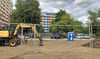 Auf der Abrissfläche in der Schill-Straße wird gebaut. 