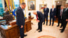 Sporteinlage im Oval Office während des Besuchs des Kanzlers beim US-Präsidenten.