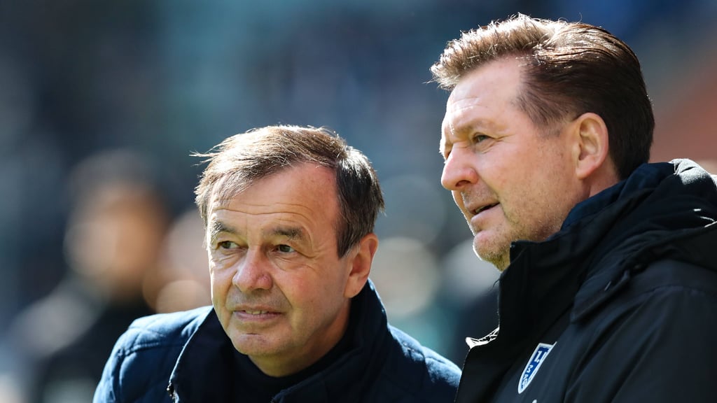 Der Wechselwunsch von Trainer Christian Titz (rechts) setzt FCM-Sportchef Otmar Schork von Tag zu Tag mehr unter Druck.