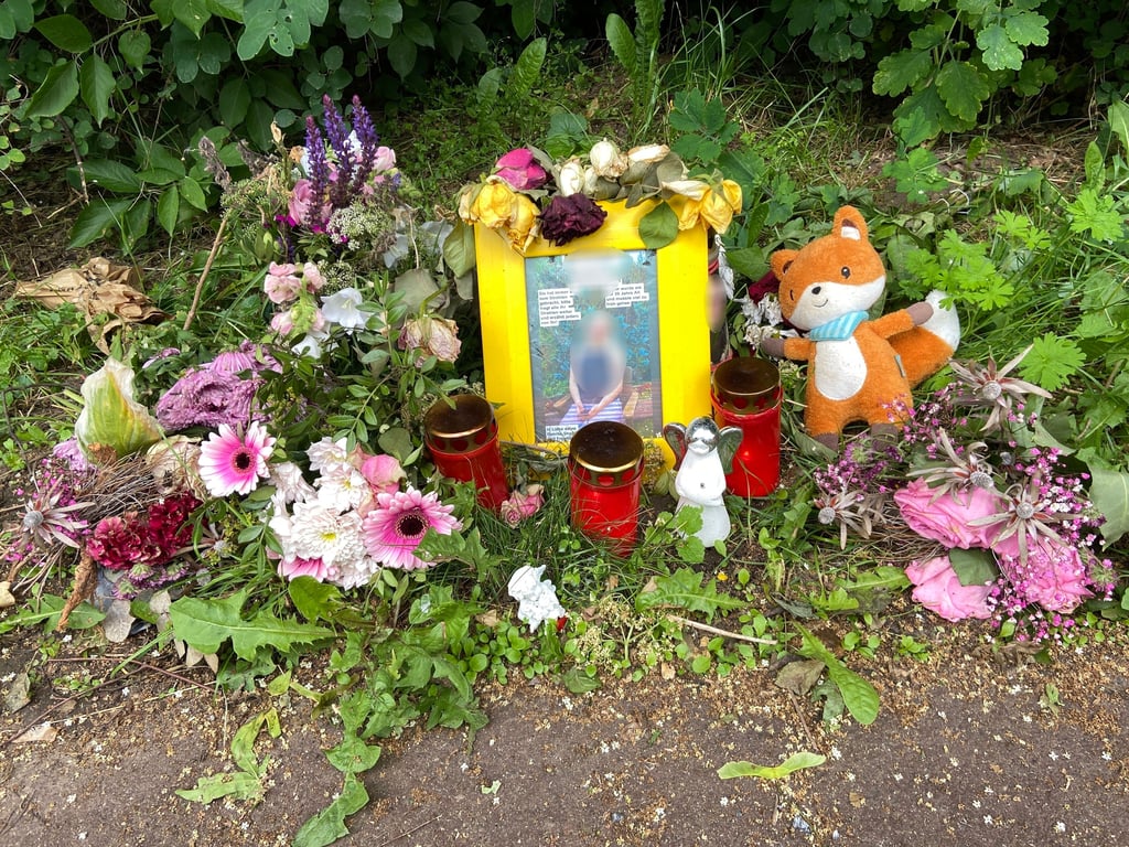 Blumen, Kerzen und persönliche Botschaften: Die Gedenkstätte erinnert an die junge Frau, die im Stadtpark Magdeburg verstarb.