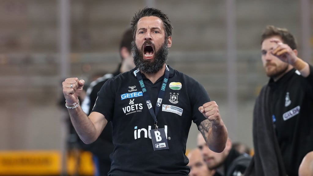 Bei SCM-Coach Bennet Wiegert kennt das Temperament während der Spiele seiner Mannschaft kaum Grenzen.