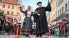 Der Festumzug gehört zum alljährlichen Programm von "Luthers Hochzeit" in Wittenberg.