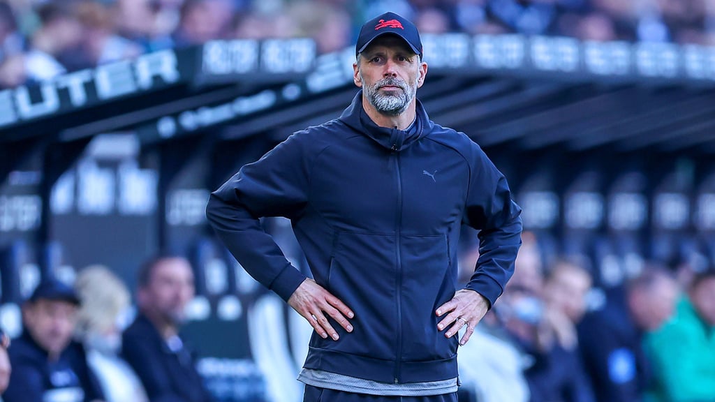 Marco Rose bei RB Leipzig an der Seitenlinie.