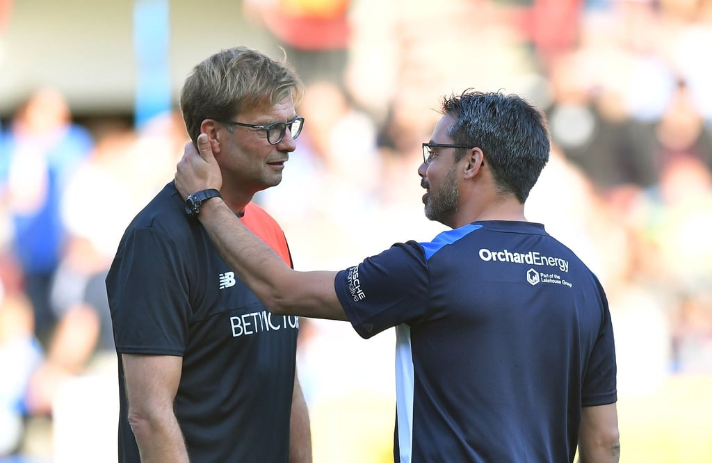 Der ehemalige Liverpool-Trainer Jürgen Klopp wird David Wagner, einst Coach bei Huddersfield Town, nun öfters sehen bei RB Leipzig.