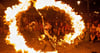 Das Hussitenlager, hier mit Feuershow, ist Ende Juni vor allem für Familien ein beliebter Ort zum Kirschfest. Das wird wohl auch 2025 nicht anders sein.