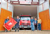 Freuen sich auf die Feier  90 Jahre Freiwillige Feuerwehr Haynsburg, die an diesem Sonnabend stattfindet:  Fritz Selonke, Mathias Reifert, Hans-Günther Leitsch, Isabell Wanner, Jürgen Kraul (von links).