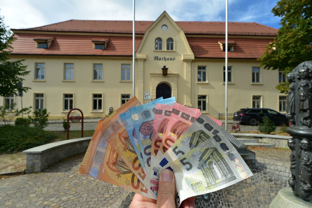 Nienburg_Rathaus mit Geldscheinen