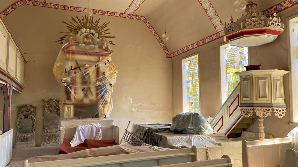 An Weihnachten ist die Kirche in Güsen zuletzt für den Gottesdienst geöffnet gewesen. Über den Sommer soll der aktuelle Bauabschnitt abgeschlossen sein.
