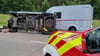 Beim Unfall auf der Autobahn 2 in Höhe Burg wurden mehrere Personen verletzt.