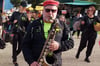 Das Sax'n Anhalt-Orchester war 2021 beim Rolandfest  in Burg mit von der Partie.