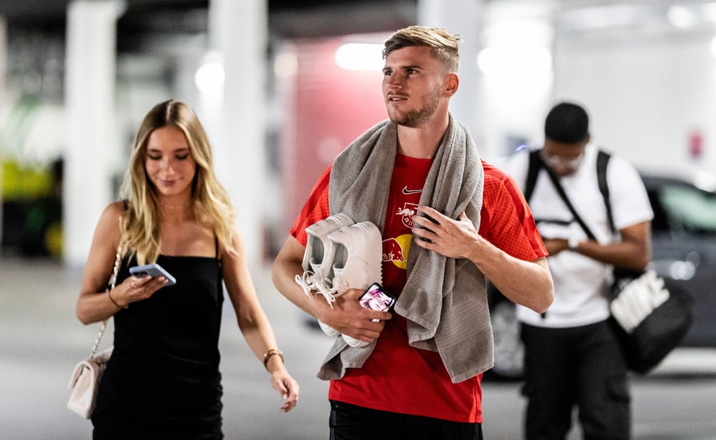 Timo Werner mit Paula Lense bei RB Leipzig im Jahr 2022.